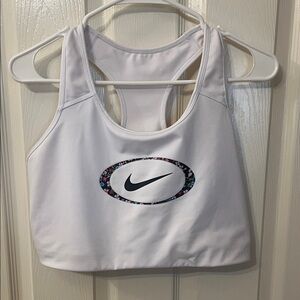 Nike White Sports Bra with Floral Accent